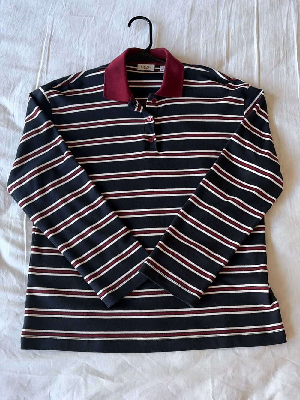 Aritzia InterLock Cotton Eton Longsleeve in Dark night navy cordovan 2XS
